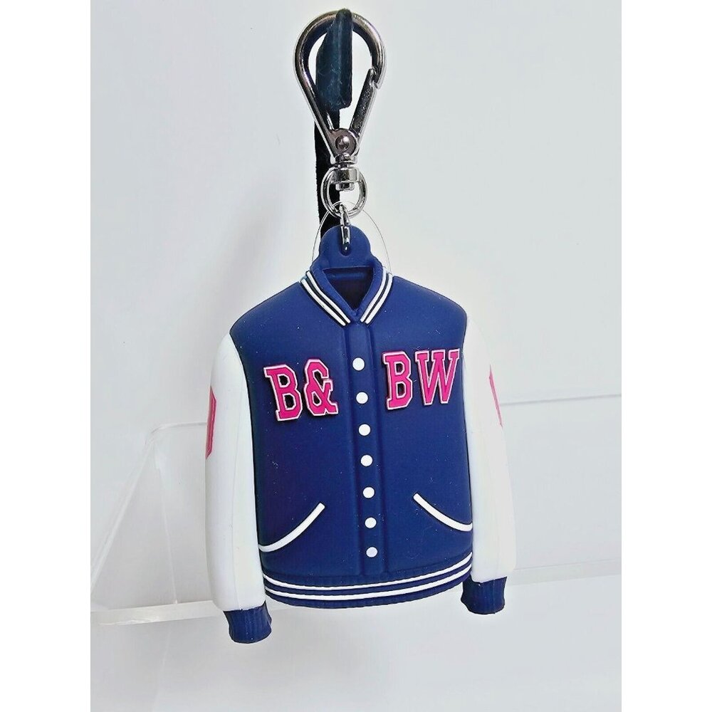 VARSITY JACKET Blue White Bath Body Works Pocketbac Holder NEW